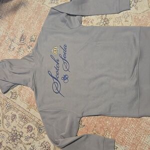 Scotch & Soda Men's Gray Amsterdam Couture Embroidered Fleece Hoodie Size Small